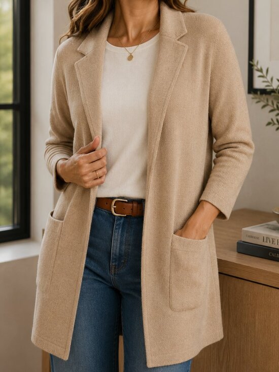 J. Crew Jackets & Blazers - J. Crew Sophie Open Front Sweater Blazer Camel Merino Wool Small